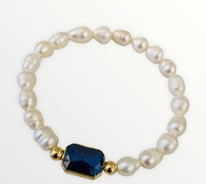 Chiffon crystal & pearls Bracelet